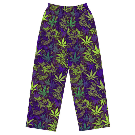 All-over print ganja smugglin unisex wide-leg pants